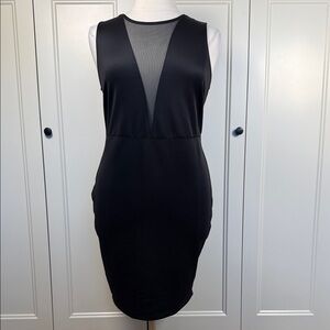 Forever 21 Black Mesh Detail Mini Dress